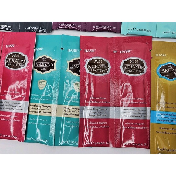 HASK 9 Pc NEW Assorted Hair Shampoo & Conditioner Samples 10ml - Picture 5 of 6